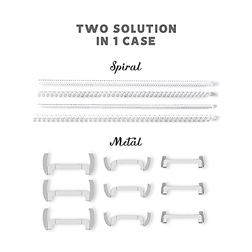 ELETIUO 13 Pack Filled Silver Metal Ring Guard with 4 Sizes Spirals,Invisible Ring Size Adjuster Set for Loose Rings,Ring Guard, Ring Sizer,Fit for Men and Women Rings,2 Styles (Silver+Transparent) - Image 2