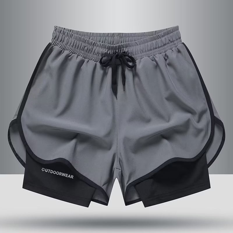 Mens Gym Shorts with Built-in Liner Black  - Image 2