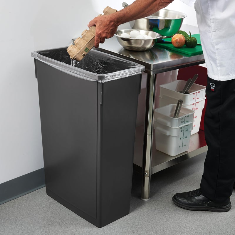 Winco Slender Trash Can, 23-Gallon, Black - Image 2