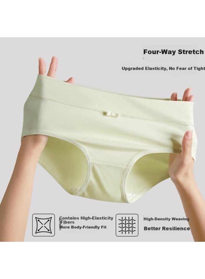 Snowflying Women's 7a Grade Antibacterial Pure Cotton Panties, Full Cotton Crotch, Hip-hugging Shorts, New Triangle Underwear, Pack Of 4 - Image 4