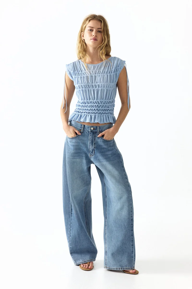 H&M Smocked fine-knit top
