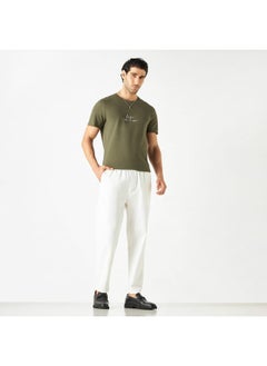 Iconic Iconic Slogan Print Crew Neck T-shirt with Short Sleeves  - Image 2