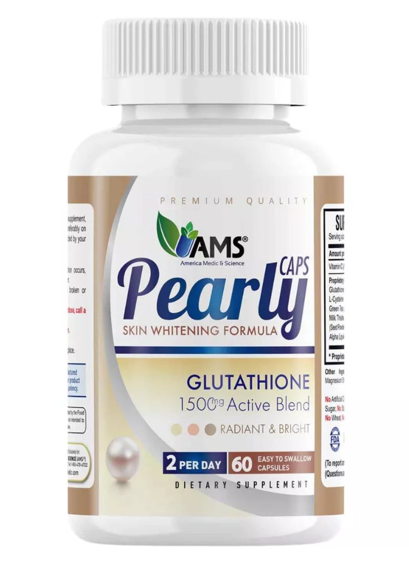AMS - Pearly Skin Whitening Glutathione Supplement Capsules For Radiant & Bright Skin, Pack of 60's - Image 1