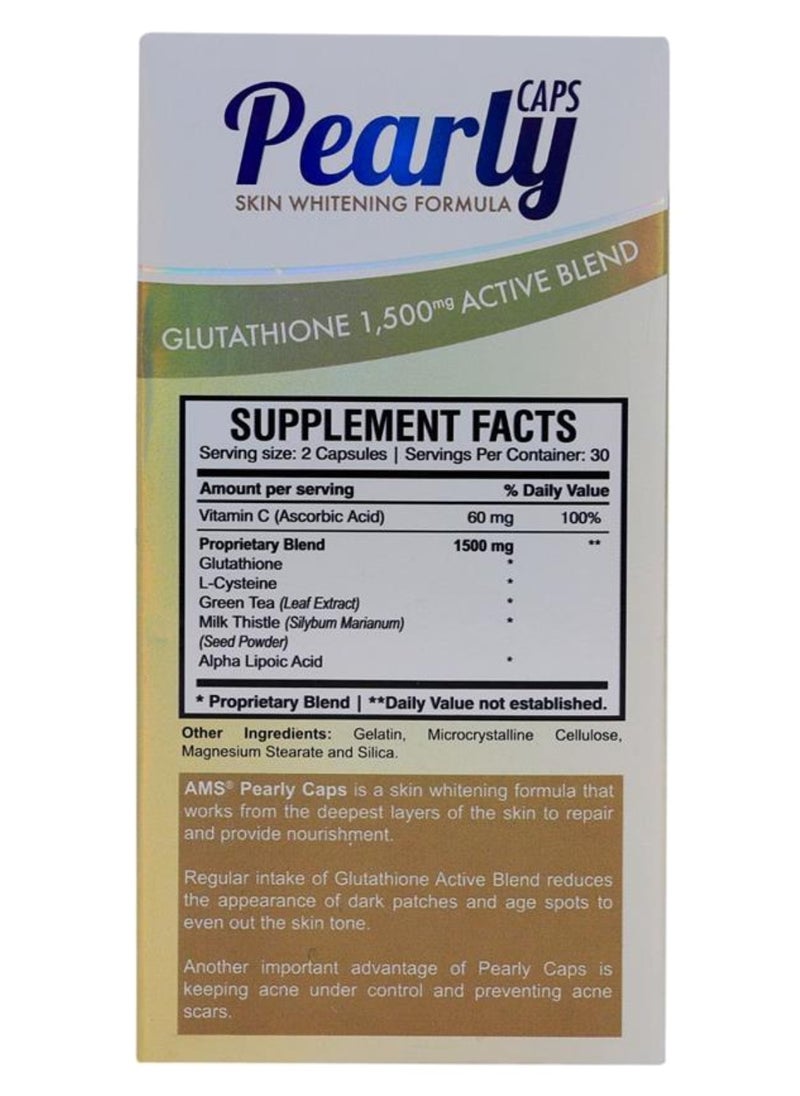 AMS - Pearly Skin Whitening Glutathione Supplement Capsules For Radiant & Bright Skin, Pack of 60's - Image 1