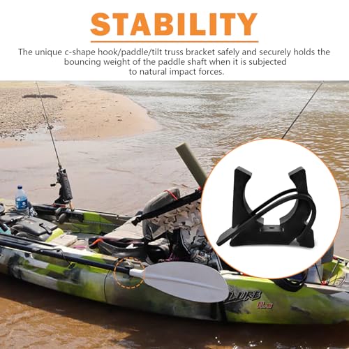 Tobaiwind Boat Hook Holder, Black Rubber Quick Release Pole/Oar Holders For Tools & Equipment Size 3/4'' To 2'' In Diameter, to Fix and Store Oars/Poles/Tools/Sporting Goods Boat Hook Oar Spring Clips (4 Pack) - Image 2