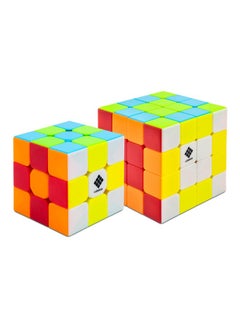 كوبليلو مجموعة مكعبات Cubelelo Drift 3x3 و4x4 بدون ملصقات - مجموعة مكعبات مزدوجة السرعة ممتازة لجميع مستويات المهارة - تصميم سلس الدوران ومتين وحيوي بدون ملصقات  - Image 1