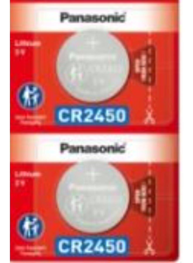 2-Pieces Panasonic CR2450 Lithium 3V Indonesia Batteries