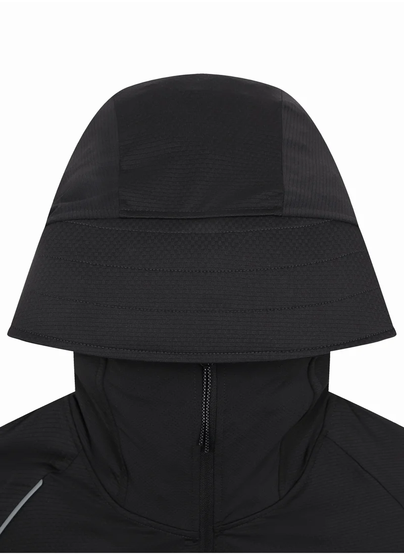 TOREAD Men's UPF50+ Breathable Knitted Sun Protection Jacket - Stretchable Mesh Design with Thumb Holes & Wide Brim Hood