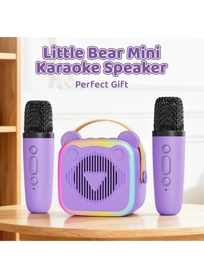 Mini Karaoke Machine for Kids,Portable Bluetooth Speaker with 2 Microphones,Music Player for Singing and Party,Ideas Birthday Toys Gifts for Girls Boys 3,4,5,6,7,8,9,10,11,12+ Years Old