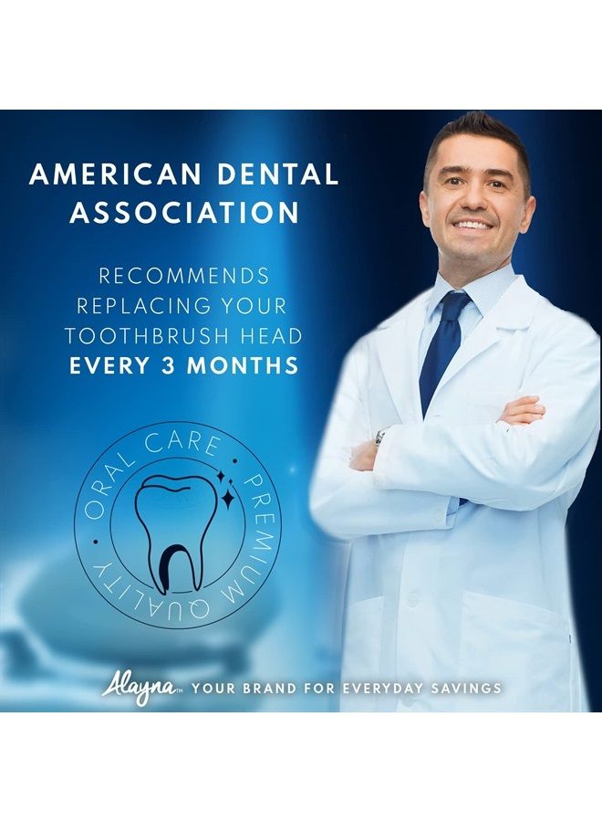 Professional White Replacement Brush Heads w/ 3D Whitening, Compatible with Oralb Braun Electric Toothbrush- 16 Pro Style- Fits The Oral-B Kids Care 1000 Etc.