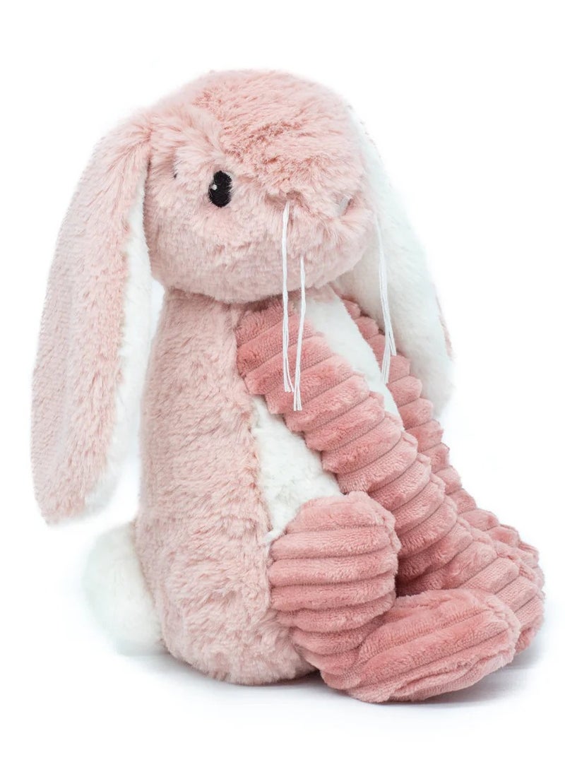 Les Deglingos - Toudou the Rabbit Plush Toy - Pink Corduroy Bunny with Soft Ears, Eco-Friendly, Machine Washable, Ideal for Babies and Toddlers - Image 1