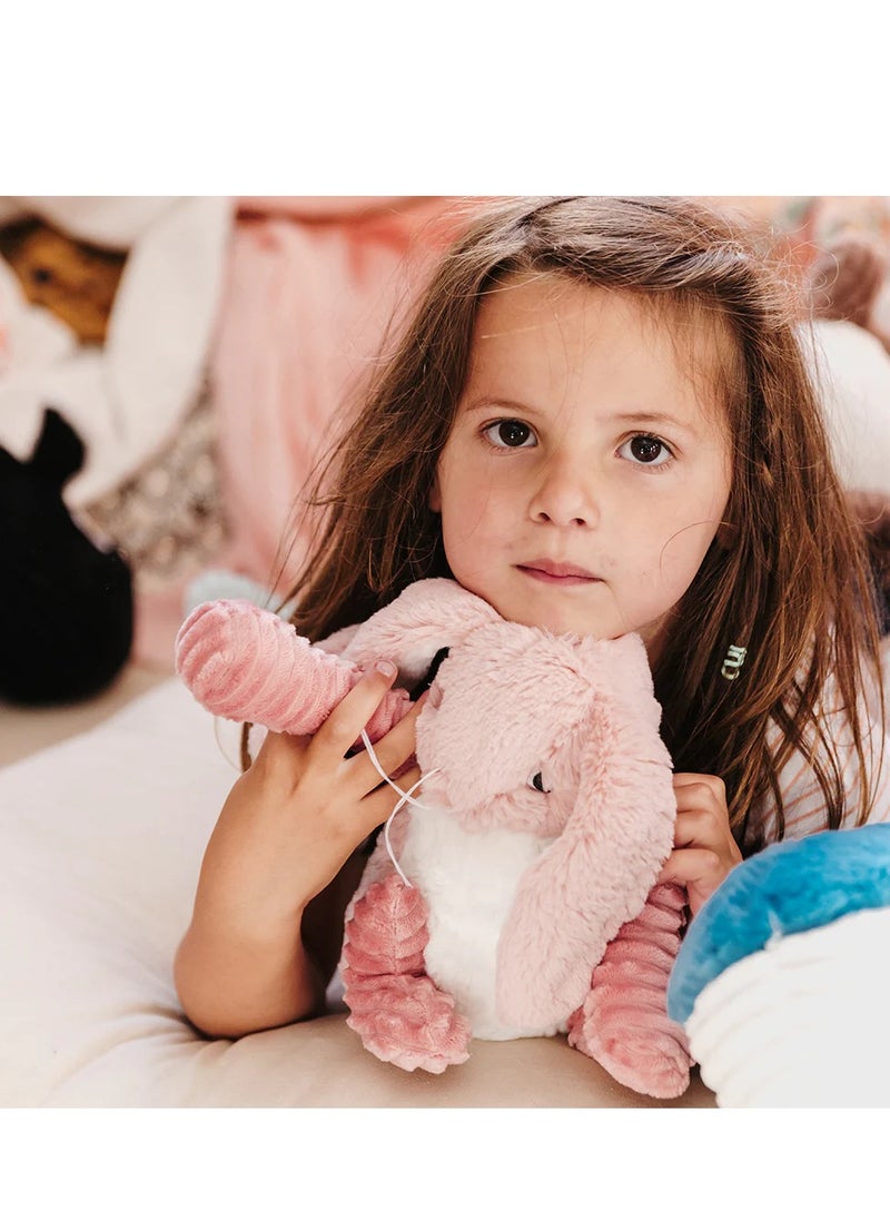 Les Deglingos - Toudou the Rabbit Plush Toy - Pink Corduroy Bunny with Soft Ears, Eco-Friendly, Machine Washable, Ideal for Babies and Toddlers - Image 1
