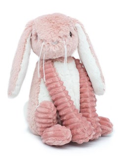 Les Deglingos Toudou the Rabbit Plush Toy - Pink Corduroy Bunny with Soft Ears, Eco-Friendly, Machine Washable, Ideal for Babies and Toddlers  - Image 1