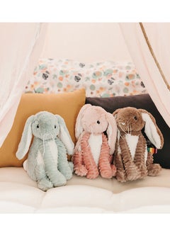 Les Deglingos Toudou the Rabbit Plush Toy - Pink Corduroy Bunny with Soft Ears, Eco-Friendly, Machine Washable, Ideal for Babies and Toddlers  - Image 2