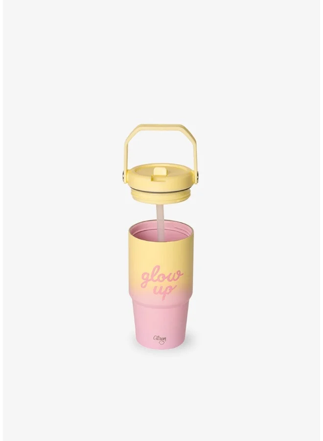 Citron Citron - Glow Up Stainless Steel Insulated Tumbler - Pink Yellow - 600 ml