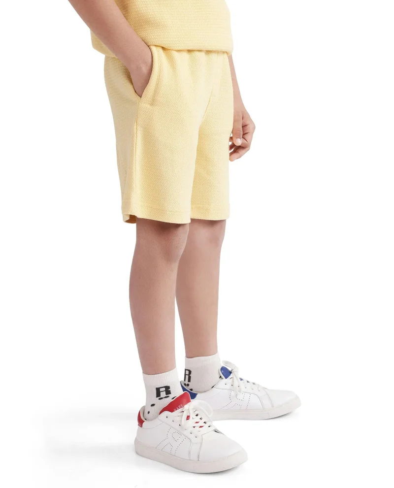Rare Ones Rare Ones Kids Cole Pastel Yellow Cotton Solid Shorts