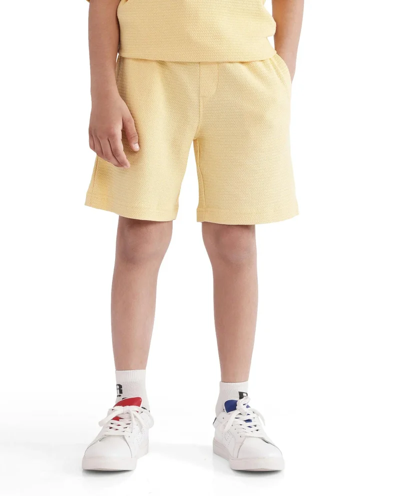 Rare Ones Rare Ones Kids Cole Pastel Yellow Cotton Solid Shorts