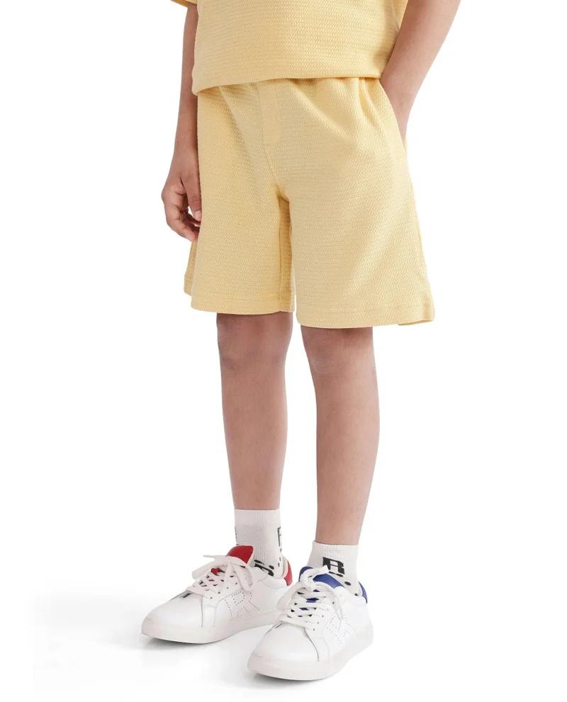 Rare Ones Rare Ones Kids Cole Pastel Yellow Cotton Solid Shorts