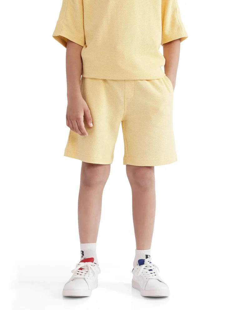 Rare Ones Rare Ones Kids Cole Pastel Yellow Cotton Solid Shorts