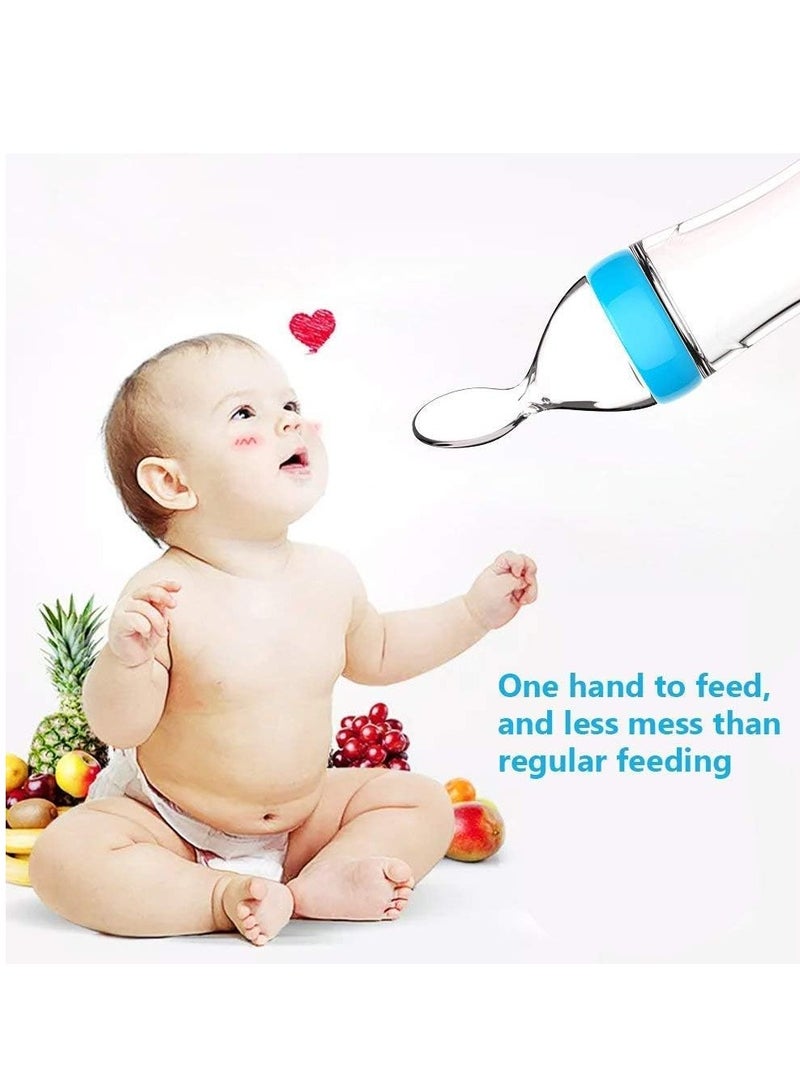 Bebiland 11Pcs Baby Food Feeder, 2 Silicone Baby Toothbrushes, 2 Pack Baby Fruit Feeder Pacifier Fresh Food Feeder with 6 Sizes Silicone Pouches, 1 Baby Feeding Spoons for Toddlers Infant, Blue  - Image 3