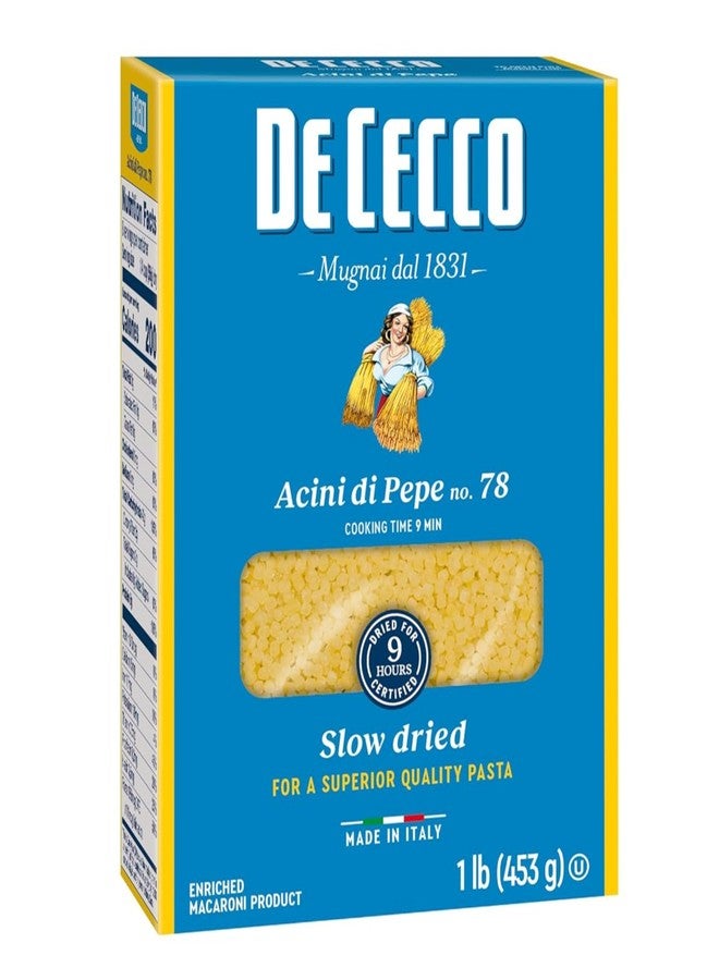 De Cecco Acini Di Pepe No. 78 Pasta, 16 Oz, Authentic, Slow Dried, Made with Semolina and Durum Wheat, Versatile Pasta for Sauces & Recipes, Made in Italy - Image 1