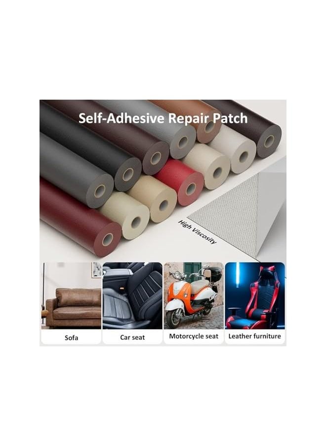 PROMASS - promass 19.7 x 53.9 Inch Strong Self Adhesive Leather Repair Patch, Cuttable Self Adhesive Tape Leather Patch Sofa Repair, Waterproof Leather Repair Kit for Furniture Car Seat Chairs Bags (White) - Image 1