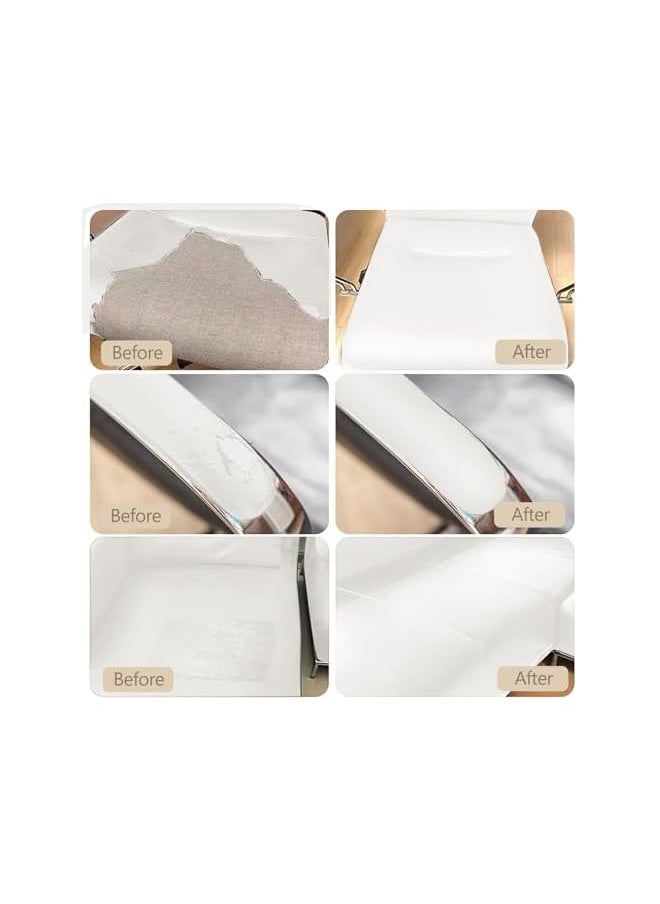 PROMASS - promass 19.7 x 53.9 Inch Strong Self Adhesive Leather Repair Patch, Cuttable Self Adhesive Tape Leather Patch Sofa Repair, Waterproof Leather Repair Kit for Furniture Car Seat Chairs Bags (White) - Image 1