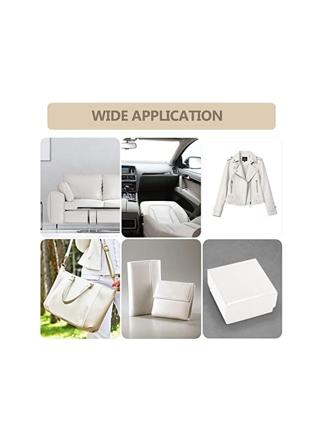 PROMASS - promass 19.7 x 53.9 Inch Strong Self Adhesive Leather Repair Patch, Cuttable Self Adhesive Tape Leather Patch Sofa Repair, Waterproof Leather Repair Kit for Furniture Car Seat Chairs Bags (White) - Image 1
