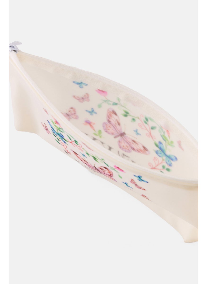 LUKKY Kids Girl Graphic Print Silicon  Coin Pouch, Beige  - Image 3