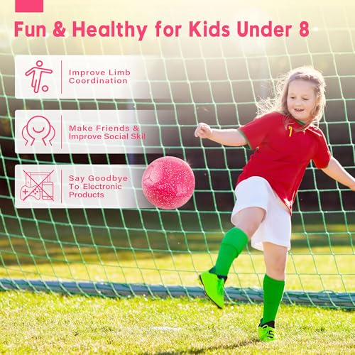 AceVernine Soccer Balls Size 3, Sparkle Soccer Ball for Girls Kids 3-8 4-6 6-8 Glitter Outdoors Sports Recreation Playing Ball for Birthday Easter Soccer Gifts (Pink, Size 3) - Image 3