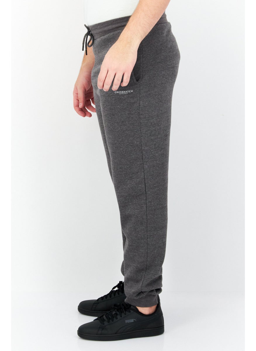 CROSSHATCH Men 2 Pcs Regular Fit Brand Logo Jogger Pants, Grey  - Image 2