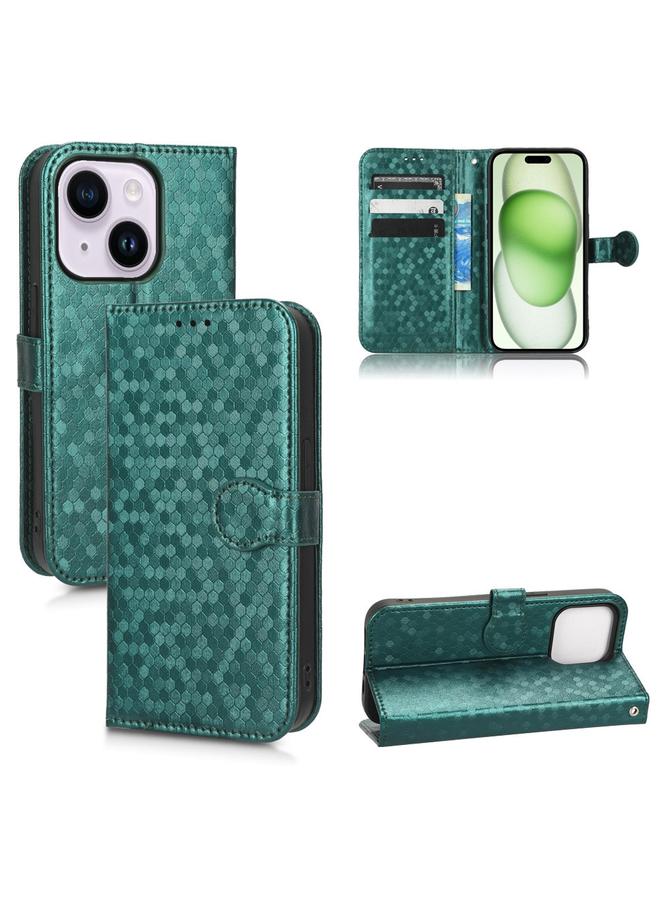 اس-توب جراب هاتف جلدي بتصميم نقاط قرص العسل لهاتف iPhone 15 Plus - Image 1