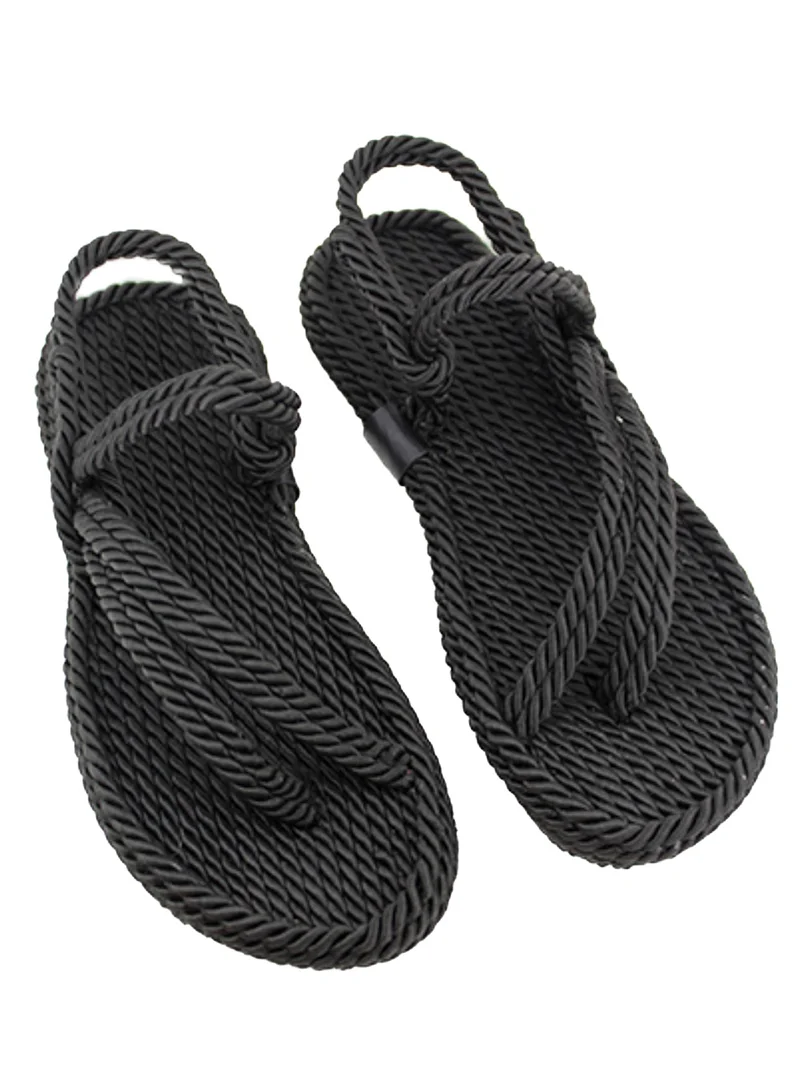 Mumka Rope Sandals Crossed-out - Black
