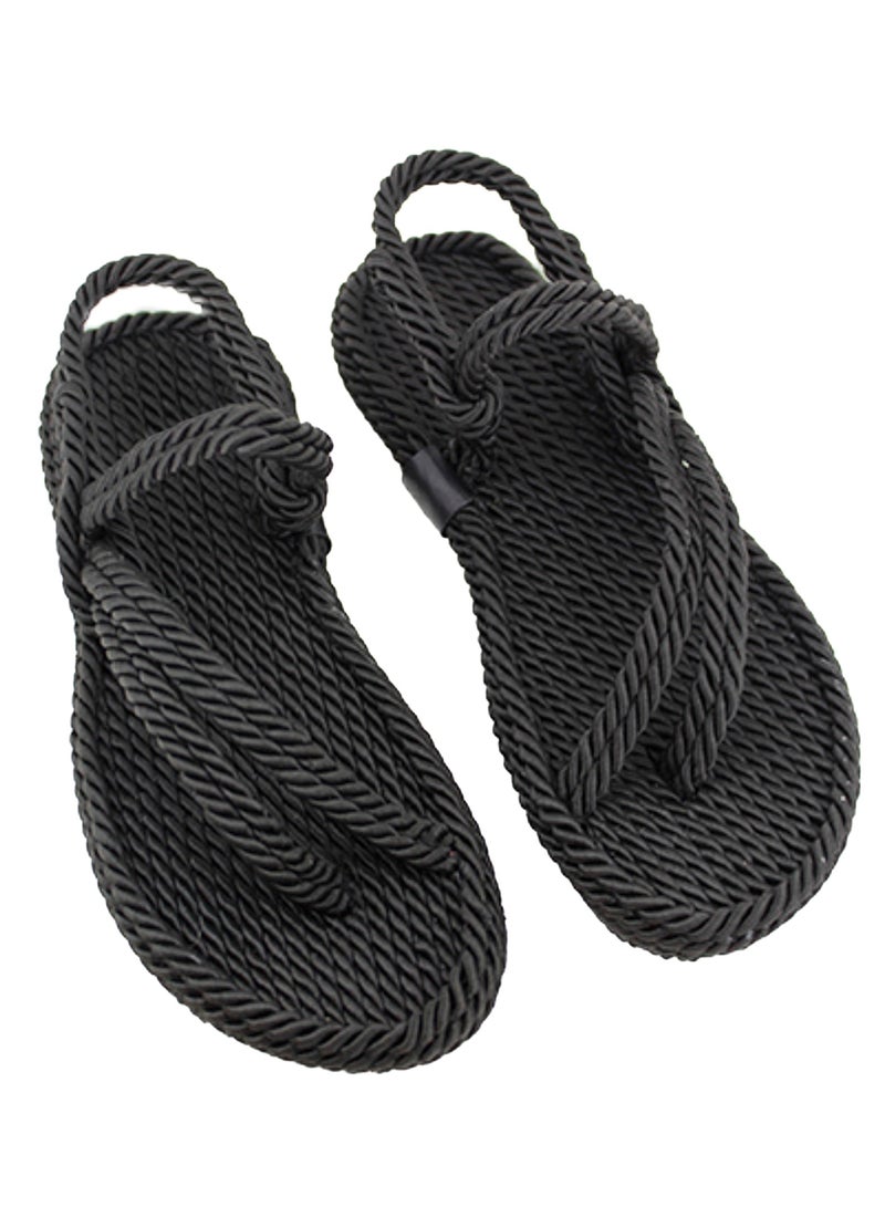 مومكا صنادل متقاطع بحبل أسود - Image 4