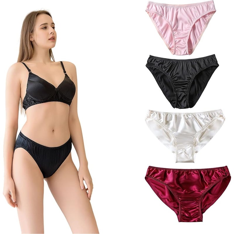 ROSEWARD 100% Mulberry Silk Panties for Women 22 Momme Pure Silk Underwear Bikini Panties Real Organic Silk Brief Undies - Image 1