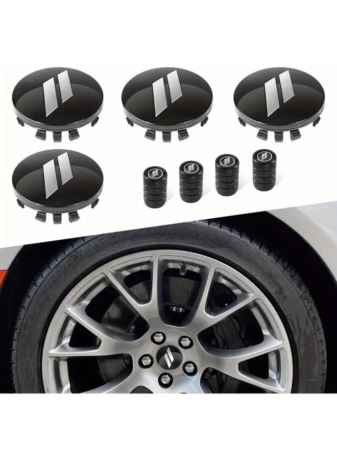 8 Pcs 63mm 2.5 Inch Red Slotted Hub Center Cap Cover Suitable For Charger Journey Avenger Hornet Dart Wheel Hub Covers With Valve Stem Caps - Image 1