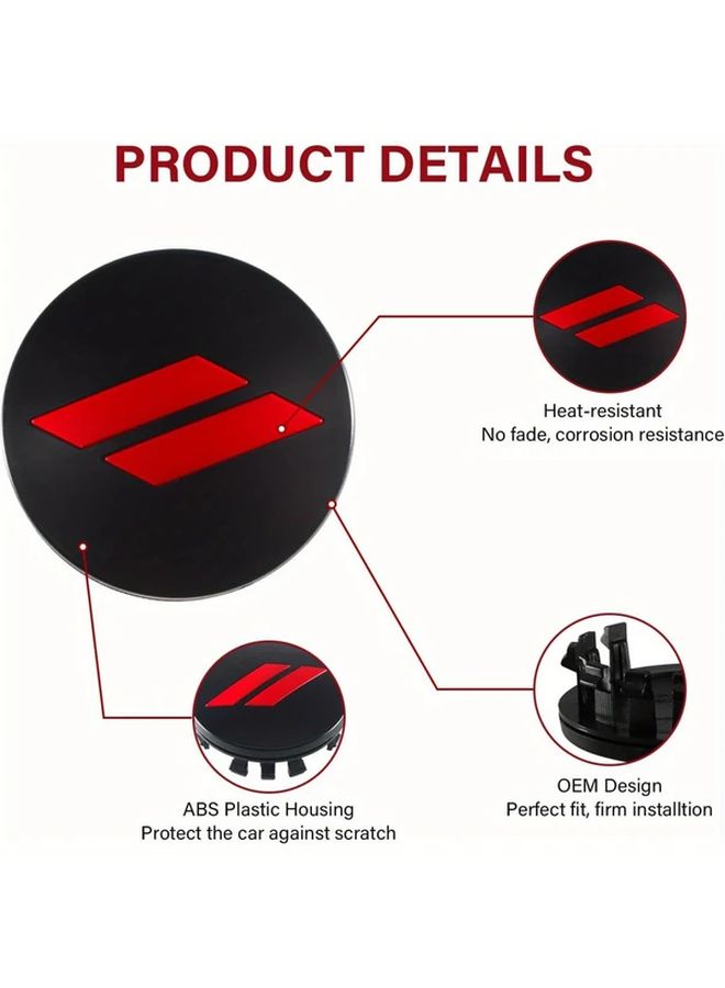 8 Pcs 63mm 2.5 Inch Red Slotted Hub Center Cap Cover Suitable For Charger Journey Avenger Hornet Dart Wheel Hub Covers With Valve Stem Caps - Image 4