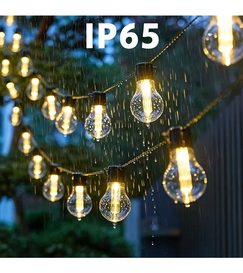 Warm Color Solar String Lights 15 4 Feet 10 Bulbs 8 Modes Shatterproof for Garden - Image 2