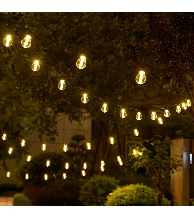 Warm Color Solar String Lights 15 4 Feet 10 Bulbs 8 Modes Shatterproof for Garden - Image 5