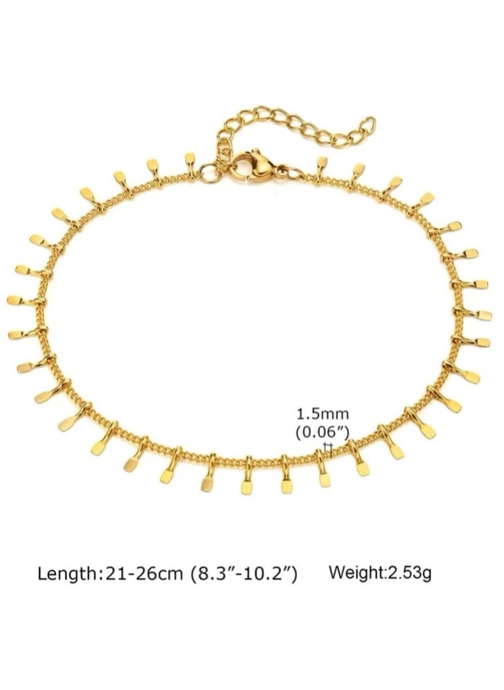PEARL - 18k Gold Plated Stainless Steel Anklet - Image 1