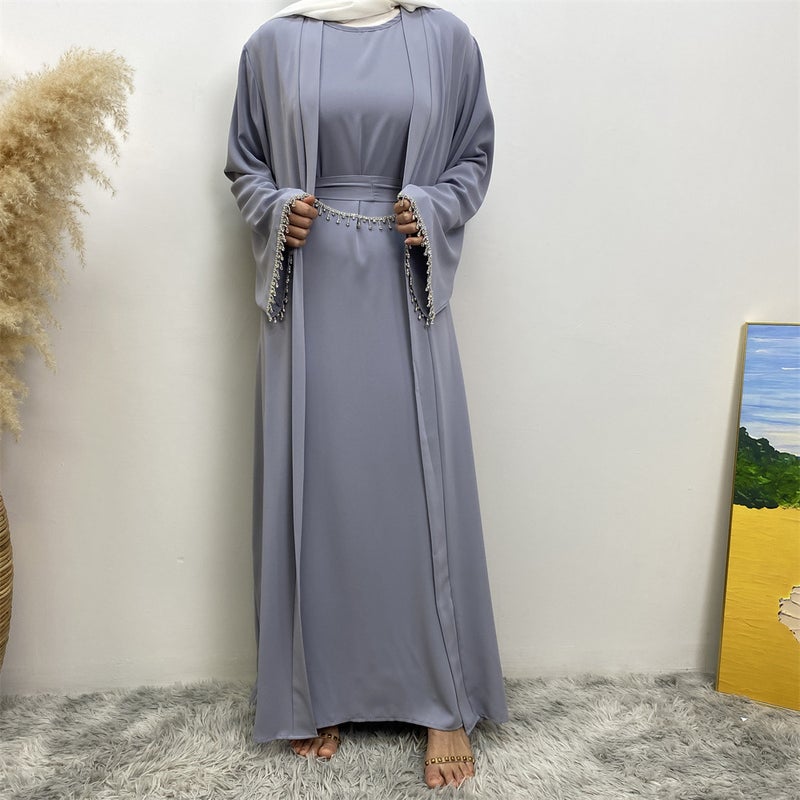 monica fashion Sleeveless Dress & Cardigan Set - Elegant Commuter Style - Image 2