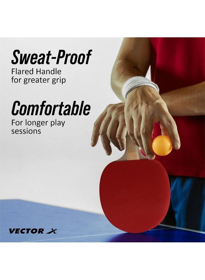 فيكتور أكس مجموعة لعب تنس الطاولة Vector X Cyber – مجموعة كاملة للاستخدام الداخلي والخارجي مع مضارب، كرات وشبكة - Image 4