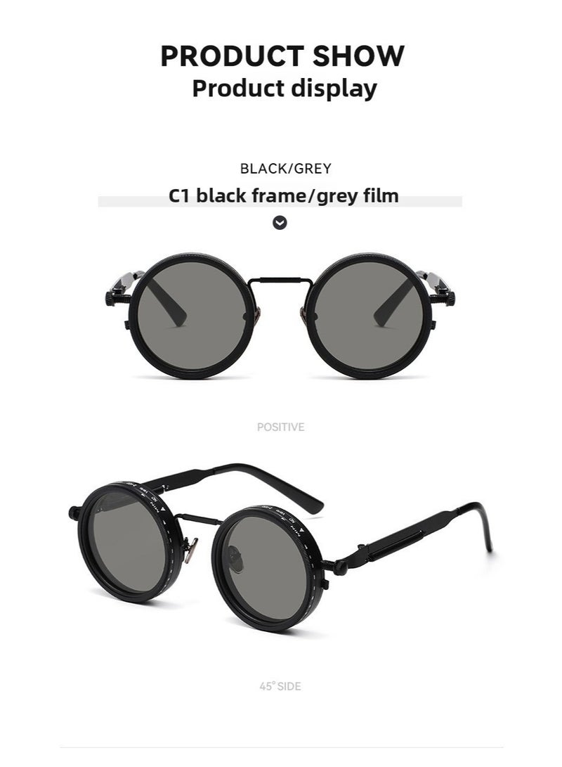 Unisex Round Frame Polarized Sunglasses with Adjustable ND2-400 Filter & UV380 Protection - Image 4