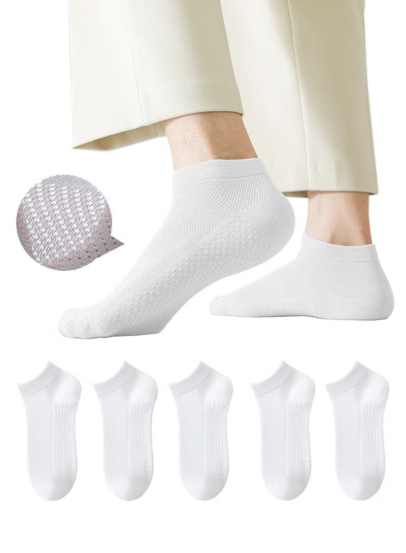 Men's Breathable Mesh Cotton Ankle Socks - 5 Pairs, Lightweight and Comfortable for Spring, Summer, and Fall - Image 1