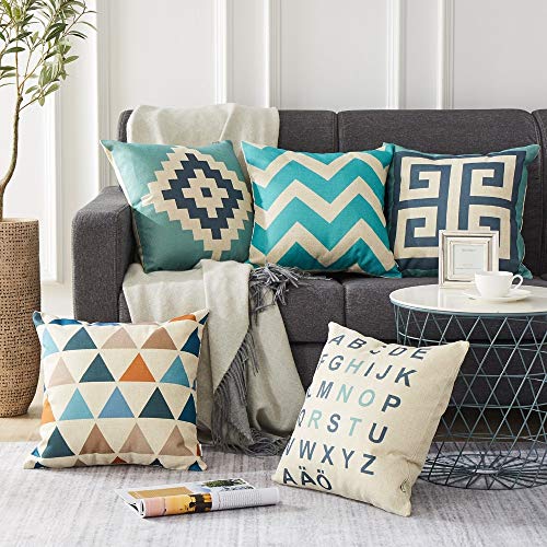 AEROHAVEN Set of 5 Designer Decorative Throw Pillow/Cushion Covers - CC123 - (18 inch x 18 inch) - Image 1