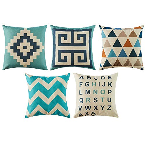 AEROHAVEN Set of 5 Designer Decorative Throw Pillow/Cushion Covers - CC123 - (18 inch x 18 inch) - Image 3