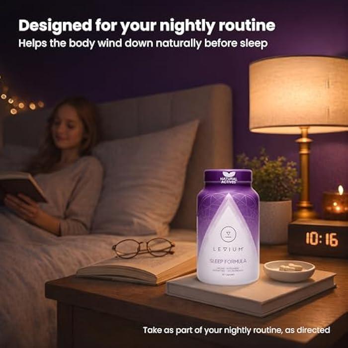 Levium Sleep Formula Supplement | Natural Relaxation Aid Capsules with Melatonin, GABA, L-Theanine, Magnesium | 60 Count Bottle – 30 Day Supply - Image 5