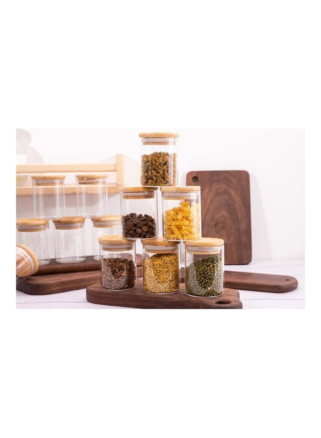 Alyashmac 12-Piece Food Storage Glass Jars with Bamboo Airtight Lids Clear 150ml - Image 3