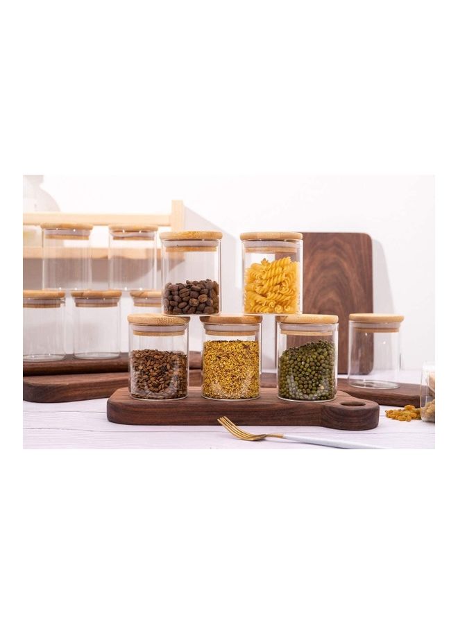 Alyashmac 12-Piece Food Storage Glass Jars with Bamboo Airtight Lids Clear 150ml - Image 4