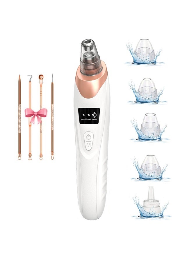Gackoko 2024 Newest Blackhead Remover Pore Vacuum,Facial Pore Cleaner-5 Suction Power,5 Probes,USB Rechargeable Blackhead Vacuum Kit Electric Acne Extractor Tool for Adult - Image 1